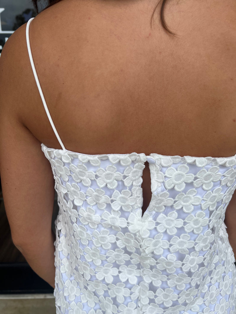 White Crochet Cami Dress