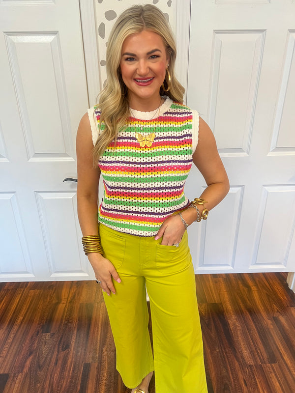 Rainbow Stripe Sweater Tank