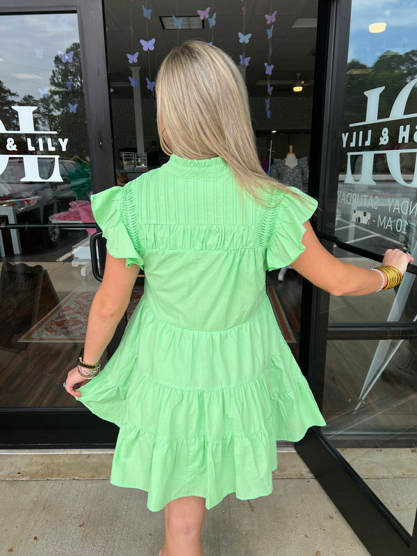 Light Lime Tiered Dress