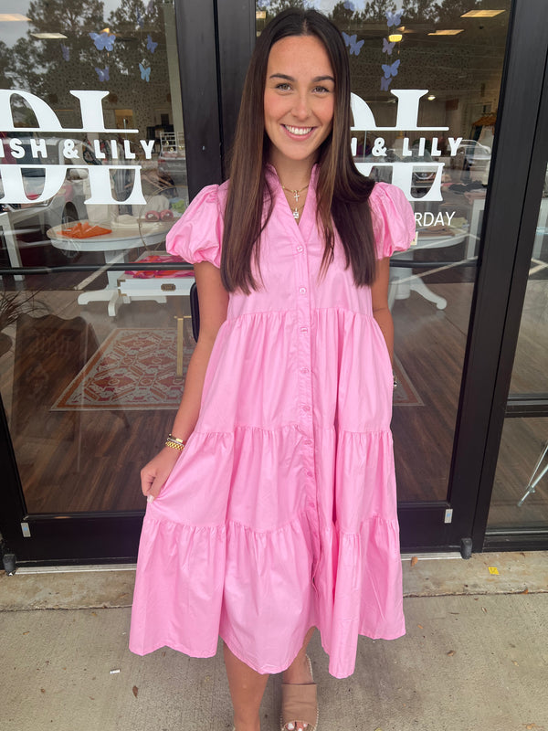 Cool Pink Midi Dress