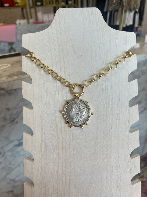 Gold Chain Coin Necklace