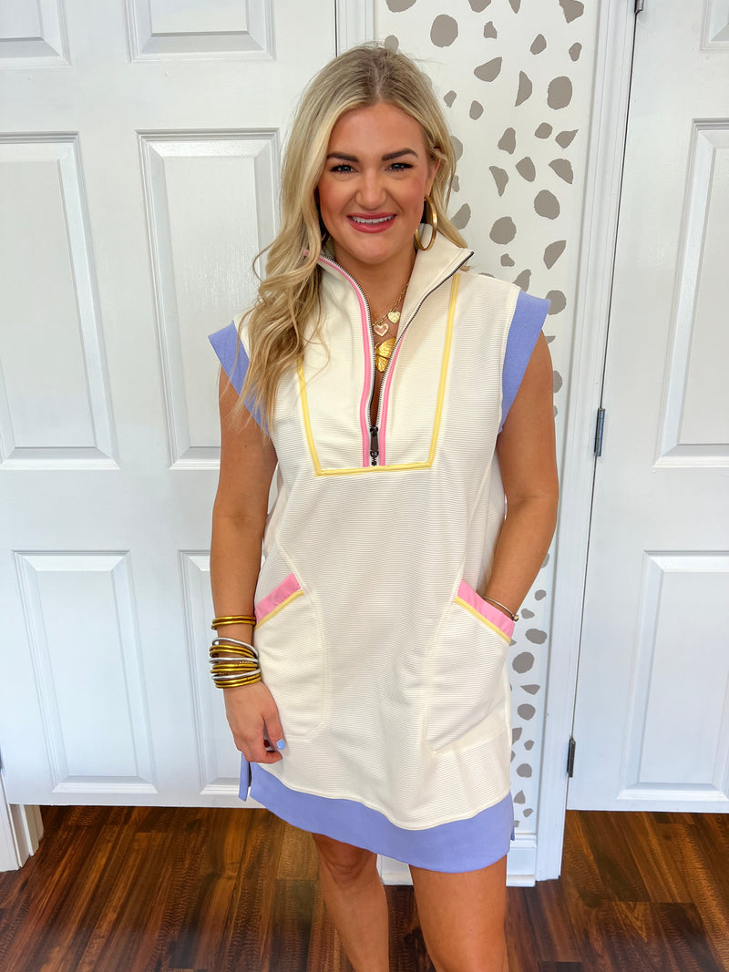 Cream & Color Half Zip Dress