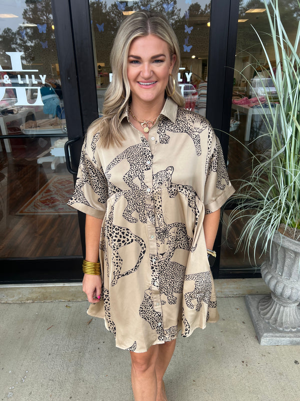 Latte Leopard Dress