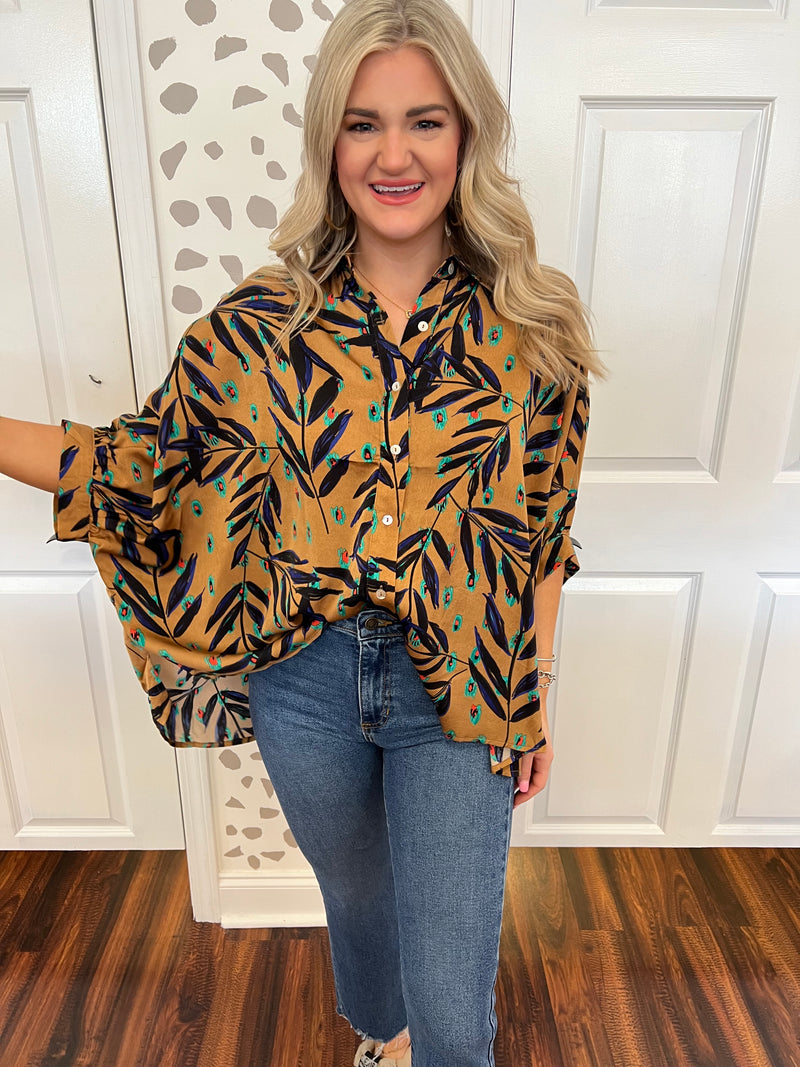 Peacock Spot Tunic Top