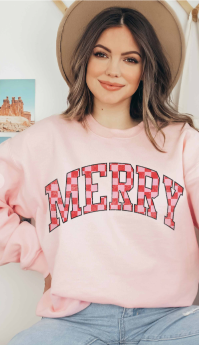 Merry Check Sweatshirt