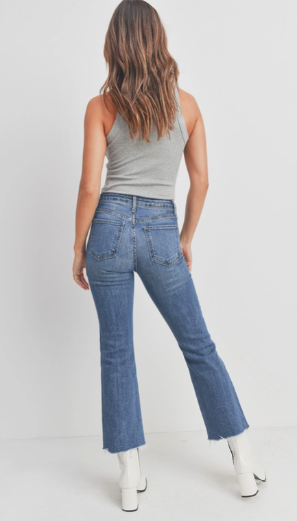 Medium Wash Vintage Cropped Flare Jean – Dish and Lily Statesboro