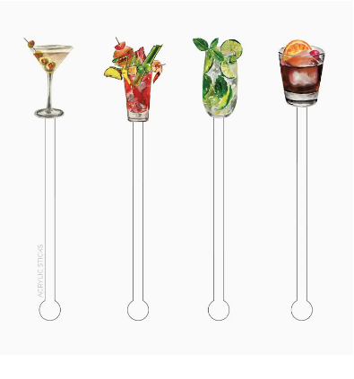 It's 5 O' Clock Somewhere Acrylic Stir Sticks Combo