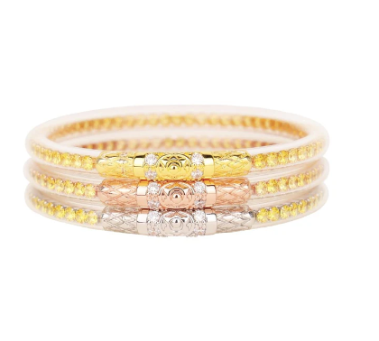 BuDhaGirl Three Queens All Weather Bangles- Yellow Rose