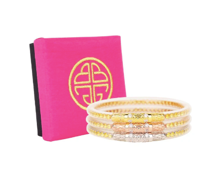 BuDhaGirl Three Queens All Weather Bangles- Yellow Rose