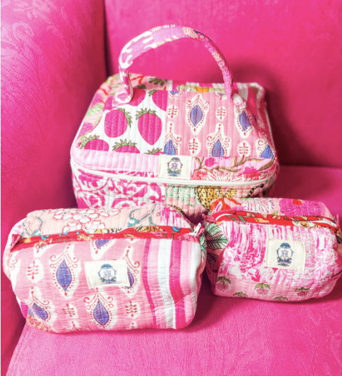 Quilted Cosmetic Bags-set of 3