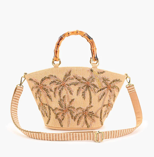 PALM DUNES EMBELLISHED MINI TOTE