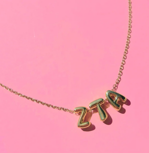 Bubble Letter Sorority Necklace