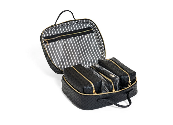 LUXE TRVL2 Cosmetic Toiletry Case - WOVEN JET