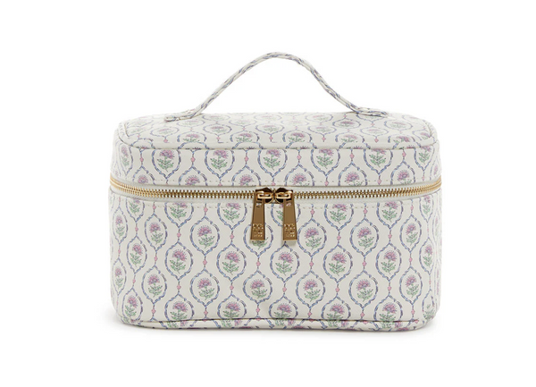 LUXE TRAIN 2 - Cosmetic Case ANTIBES with Navy Pinstripe Liner