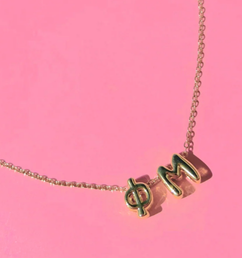 Bubble Letter Sorority Necklace