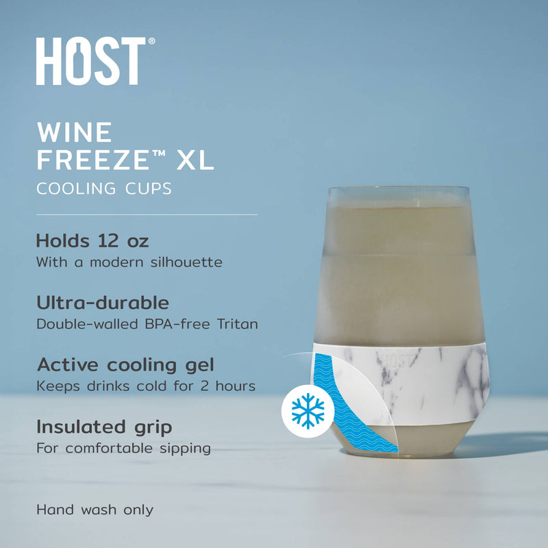 Wine FREEZE™ XL Insulated Cooling Cups in Marble Set of 2