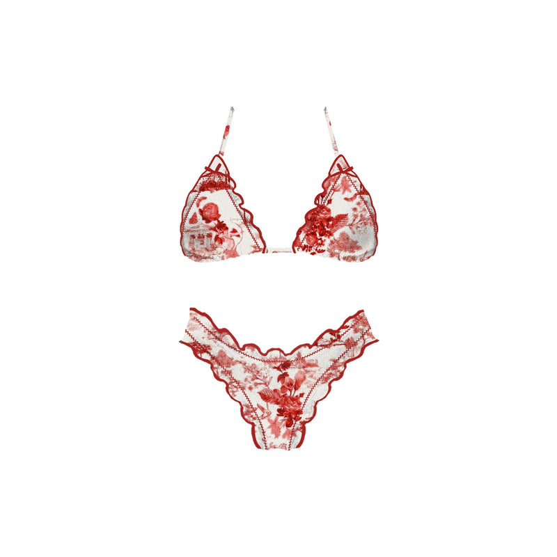 Wave Catcher Bikini Set: Red Flower