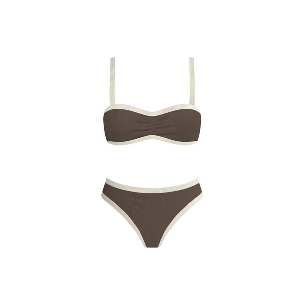 Wandering in Paris Bikini Set: Brown and Beige