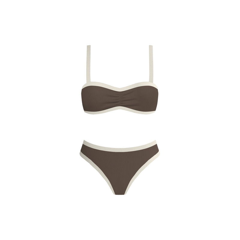 Wandering in Paris Bikini Set: Brown and Beige