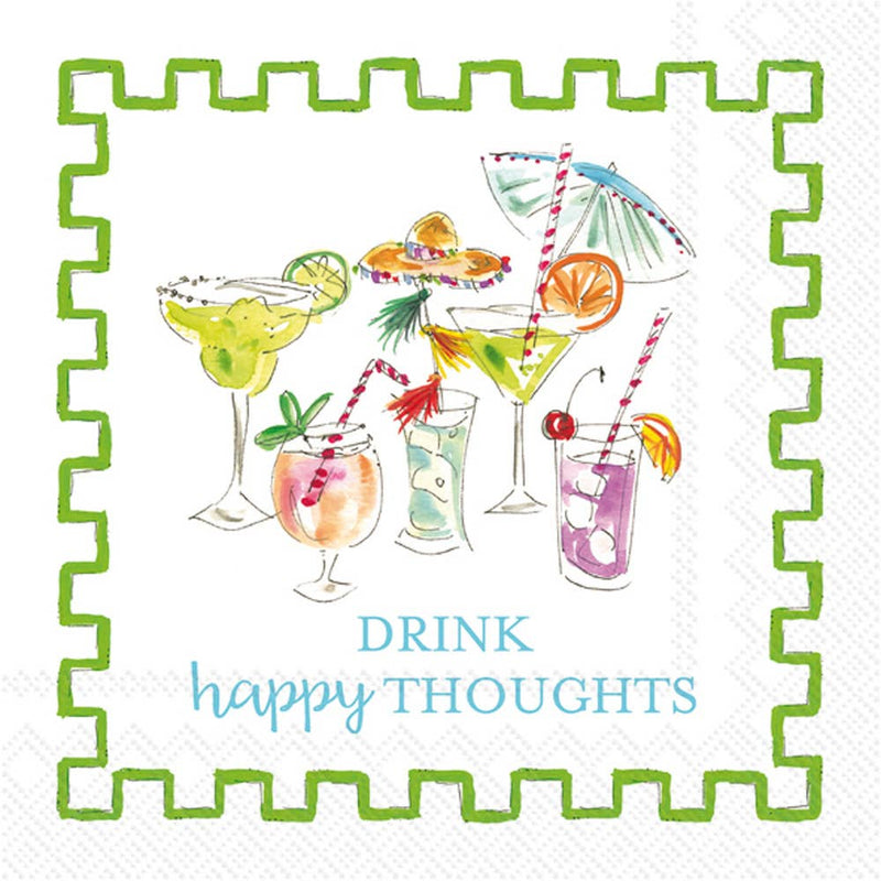 Paper Cocktail Napkin Happy Thoughts