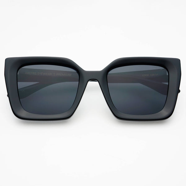 Coco Acetate Womens Square Sunglasses : Black