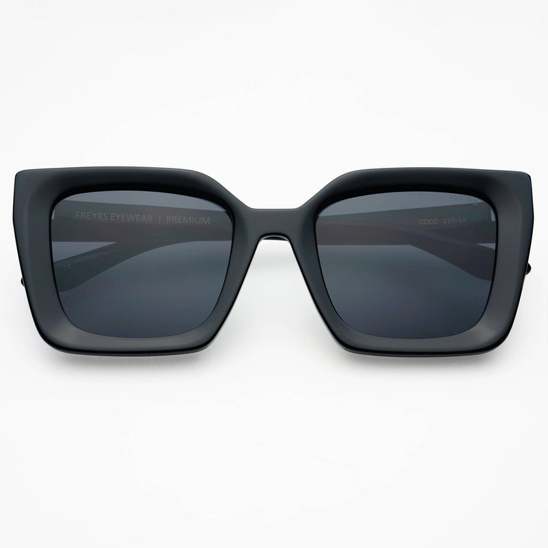 Coco Acetate Womens Square Sunglasses : Black
