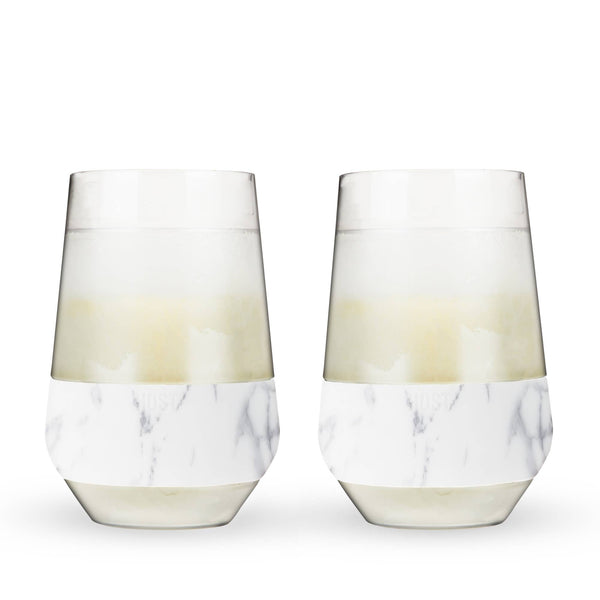 Wine FREEZE™ XL Insulated Cooling Cups in Marble Set of 2