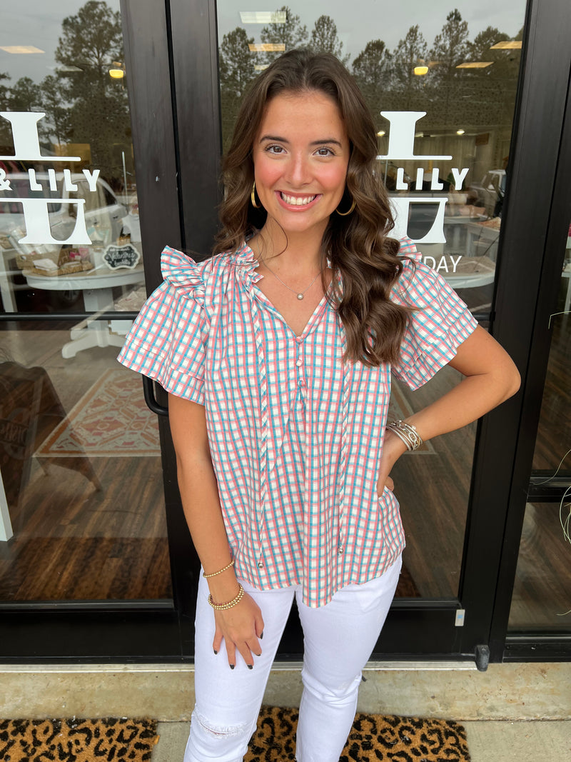 Gingham Combo Top