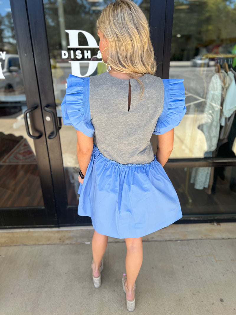 Grey/Blue Asymmetrical dress