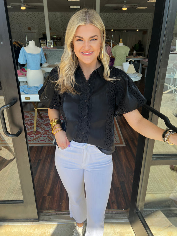 Feels Right Button Down Top