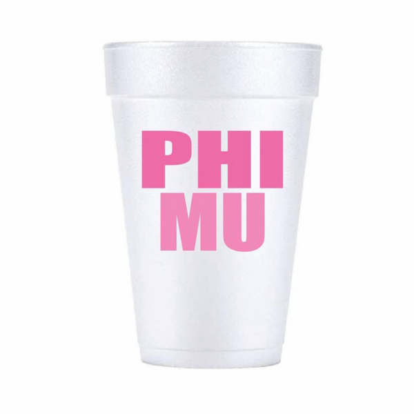 Phi Mu Cups- Set of 8
