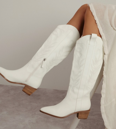 Inlay White Boots
