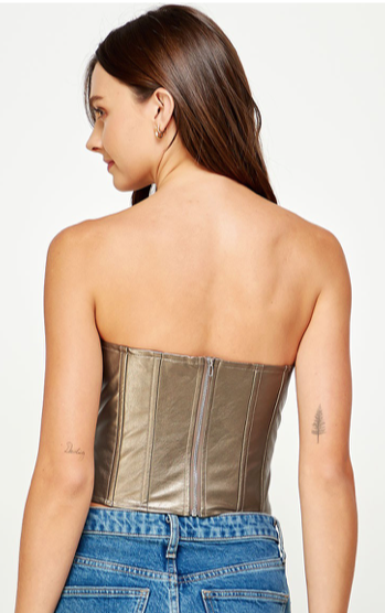 Pewter Leather Corset