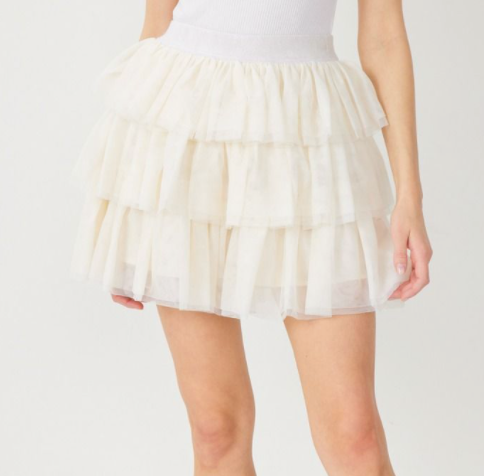 Cream Crush Tulle Skirt
