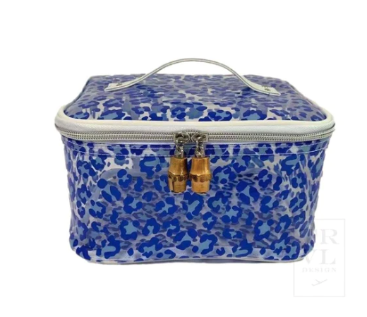 Cheetah Blue Clear Bag- Large