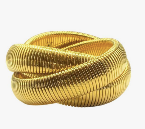 Large Gold Twisted Cobra Bracelet