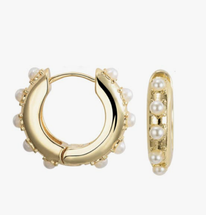 Raised Pearl Huggies Earrings – Dish and Lily Statesboro