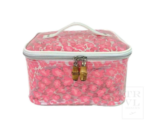 Cheetah Pink Clear Bag- Large