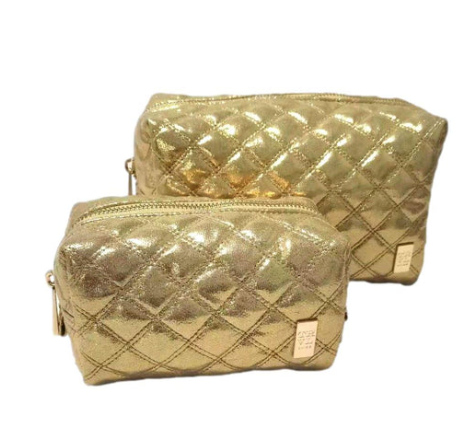 LUXE DUO DOME BAG SET - QUILTED GOLD METALLIC